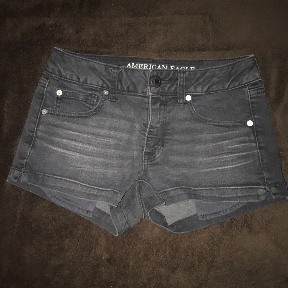 Black jean shorts